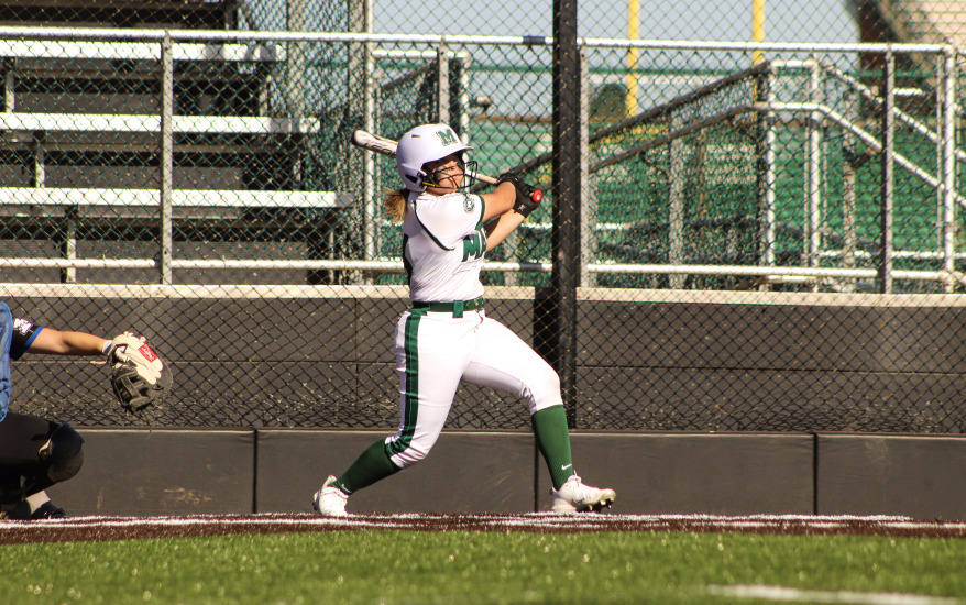 Halle Martin swinging bat